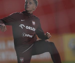 Robert Lewandowski i inni kadrowicze na treningu reprezentacji Polski