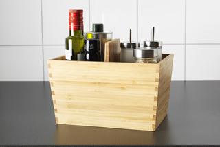 Drewniane pudełko na drobiazgi do głębszej szuflady w kuchni