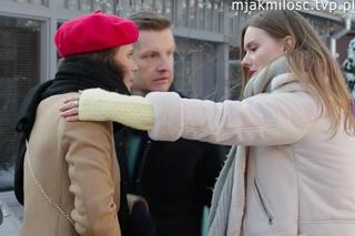 M jak miłość odc. 1794. Elka (Hanna Konarowska-Nowińska), Franka (Dominika Kachlik), Paweł (Rafał Mroczek)