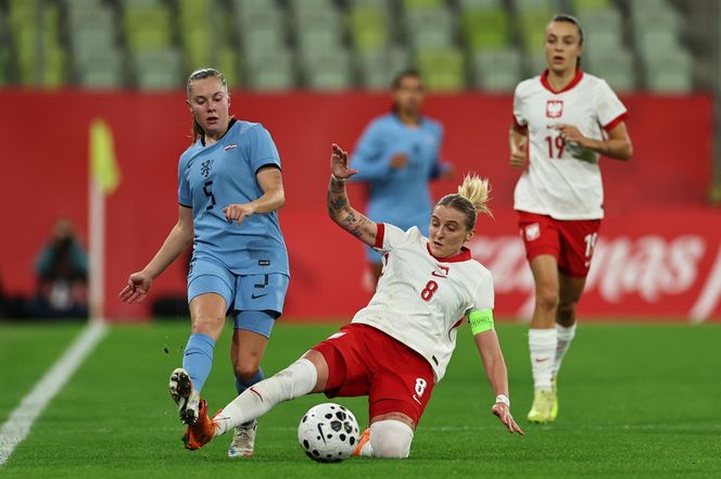 Marta Nawrocka na meczu Polska - Holandia