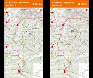 Sześć wariantów przebiegu trasy S7