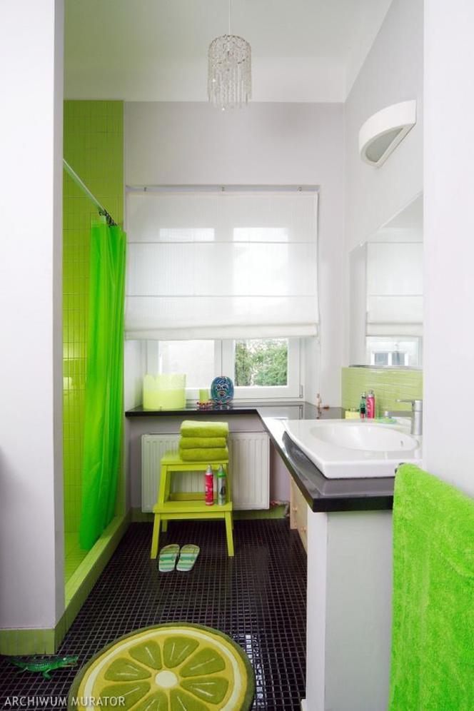 Łazienka w kolorze soczystej zieleni