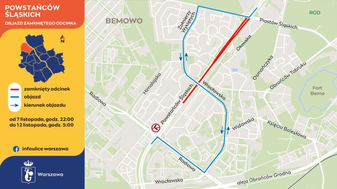 Przewodnik po zamkniętych ulicach i objazdach