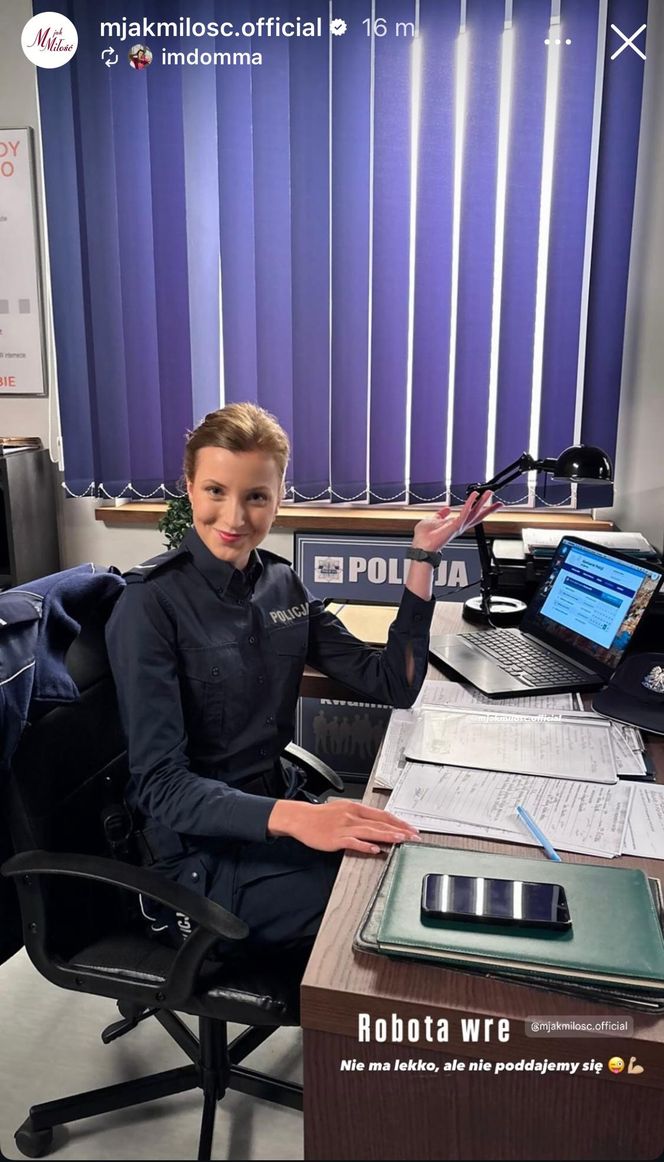 M jak miłość nowy sezon. Natalka (Dominika Suchecka) na planie