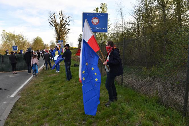 Protest na granicy polsko-niemieckiej w Rosówku