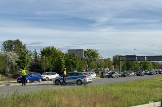 Blokada na moście Siekierkowskim (7.05.2025)