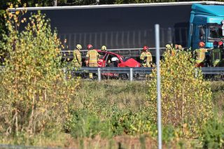 Ciężarówka zmiażdżyła auto nauki jazdy