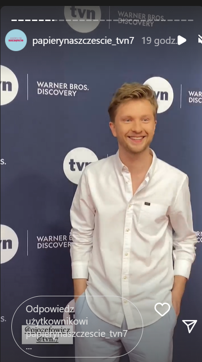 Jakub Józefowicz podczas jesiennej ramówki telewizji TVN