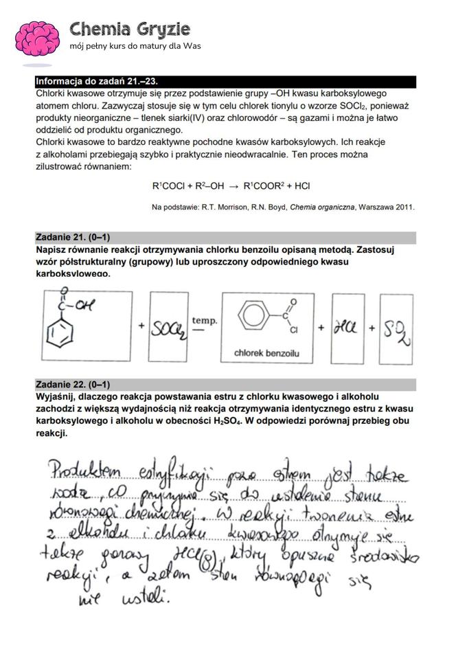 Matura 2024 chemia rozszerzona - arkusze CKE i sugerowane odpowiedzi - formuła 2015