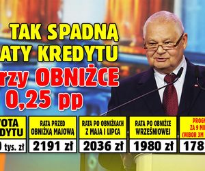 Tak spadną raty kredytu przy obniżce o 0,25 proc