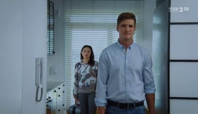 M jak miłość odc. 1406. Iza (Adriana Kalska), Marcin (Mikołaj Roznerski)