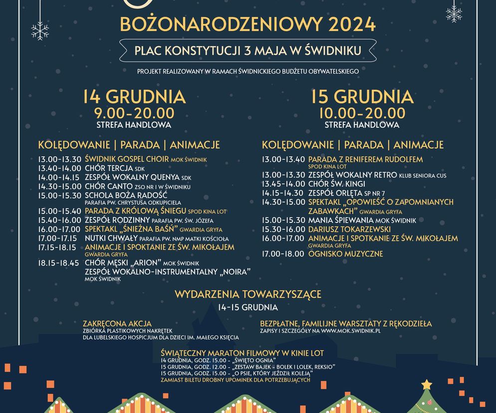 Jarmark Bożonarodzeniowy w Świdniku 2024 - plakat 
