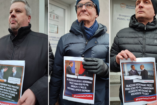 Radni i sympatycy PiS z Leszna przyszli pod biuro parlamentarne radnego PO, by wręczyć pytania do Tuska.