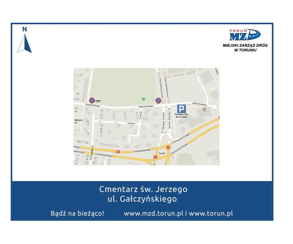 Organizacja ruchu przy cmentarzach na Wszystkich Świętych. 1 listopada w Toruniu