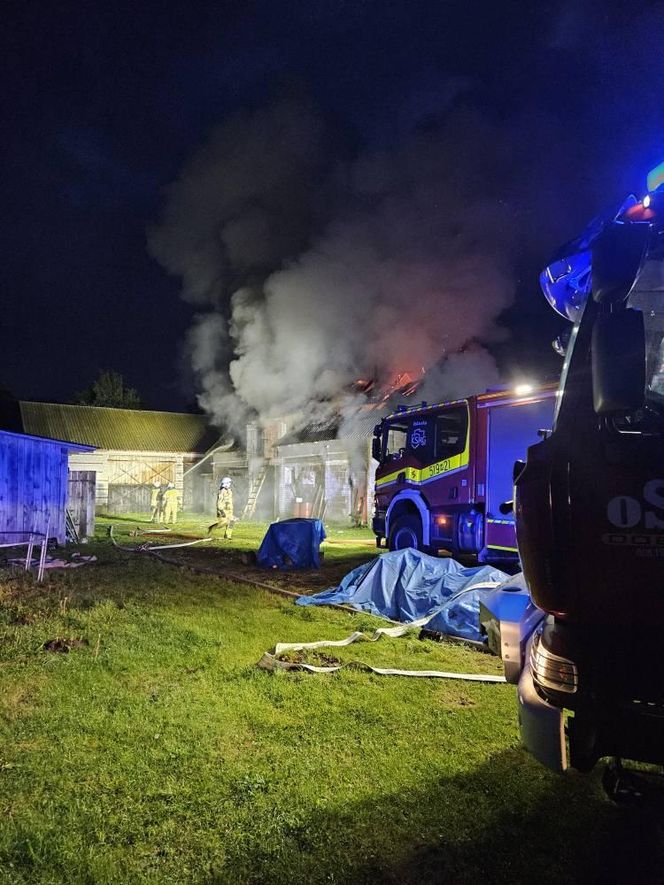 Pożar budynku gospodarczego, Rudzienko, gmina Dobre, powiat Miński