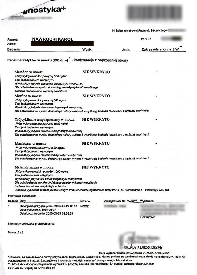 Karol Nawrocki się przebadał! Mamy wyniki testów na narkotyki