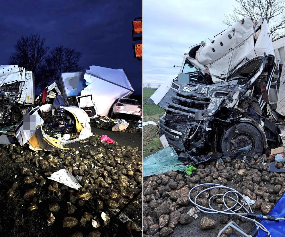 Śmiertelny wypadek pod Malborkiem! Dwie osoby zginęły w potwornym zderzeniu ciężarówek [ZDJĘCIA].