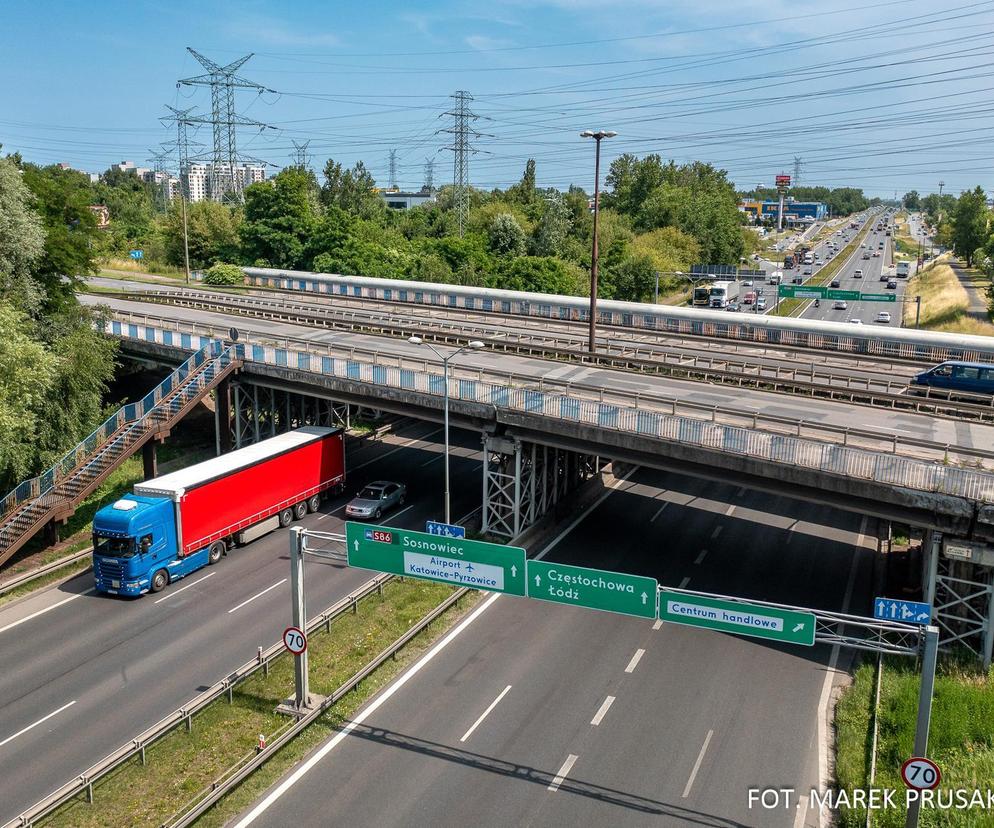 We wtorek rusza budowa kładki nad trasą S86 w Katowicach. Szykujcie się na utrudnienia