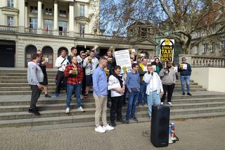 Kierowcy na aplikację strajkowali w centrum Poznania