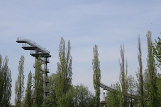 Warszawska skocznia w czasie rozbiorki 