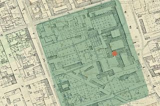 Stara mapa Warszawy na współczesnej siatce - tu znajdował się dawny szpital