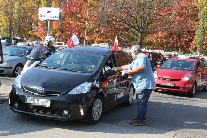 Protest taksowkarzy w Warszawie