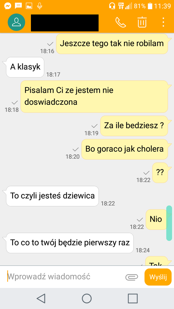 Białystok. Zapis SMS rozmowy z pedofilem zatrzymanym na ul. Warszawskiej