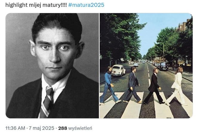 Memy po maturze z angielskiego 2025 zalały sieć! Franz Kafka i The Beatles podbiają internet [7.05.2025]