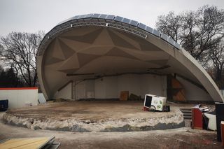 Muszla koncertowa w parku Praskim (luty 2025)