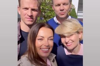 Barwy szczęścia po wakacjach 2023: Bożena (Marieta Żukowska), Bruno (Lesław Żurek), Kasia (Katarzyna Glinka), Łukasz (Michał Rolnicki)