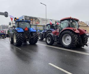 Strajk rolników w centrum Zielonej Góry. Przedsiębiorcy wyjechali na ulice 