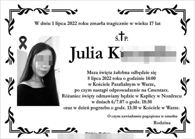 Bliscy żegnają piękną Julię i jej tatę [GALERIA]