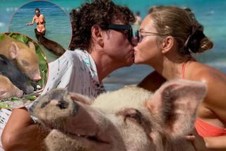 Wakacje ze świnkami! Rubikowie na Bahamach mają niecodzienne towarzystwo