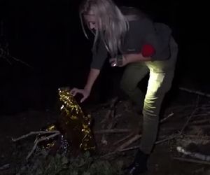 Karolina Pajączkowska na granicy polsko-niemieckiej