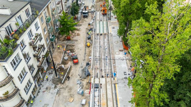Budowa tramwaju na Rakowieckiej w Warszawie