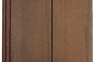 Podwójna cementowa karpiówka w kolorze brązowym rustykalnym, na dachu wygląda jak karpiówka układana pojedynczo