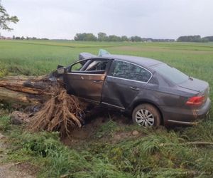Tragedia pod Skierniewicami. 28-letni kierowca zginął po zderzeniu z drzewem