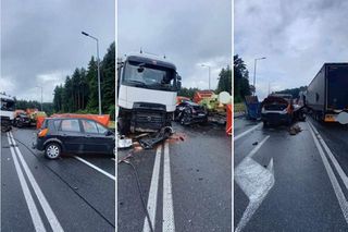 Tragedia przy zjeździe z autostrady! 26-latek zginął, pięć pojazdów rozbitych