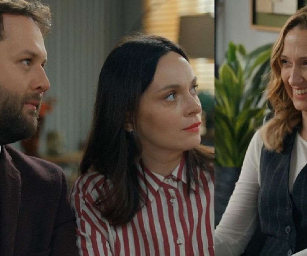 Barwy szczęścia, odcinek 3175. Klemens (Sebastian Perdek), Natalia (Maria Dejmek), Asia (Anna Gzyra)