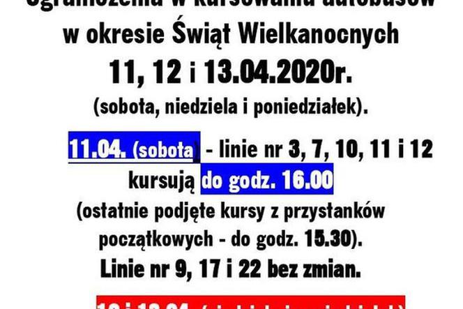 MPK - zmiany w rozkładzie jazdy