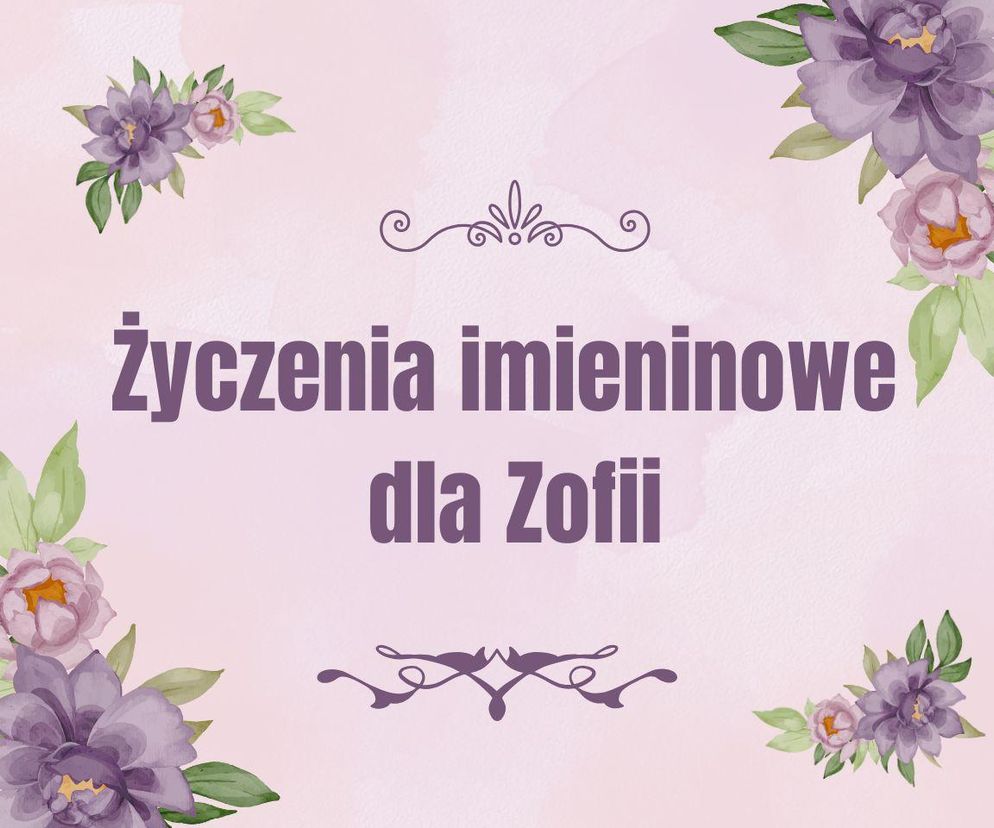 Kartka z życzeniami na imieniny Zosi