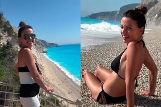 Katarzyna Glinka kusi w bikini na greckich wakacjach. Figura jak nastolatka! Syrena na kocyku
