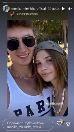 Monika Mielnicka (Lilka w M jak miłość) z partnerem, Oskarem Paradowskim