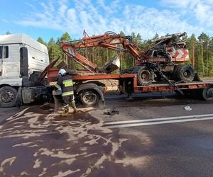 Śmiertelny wypadek na drodze krajowej w Annówce. Czołowe zderzenie dwóch tirów [ZDJĘCIA]