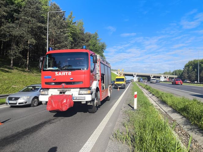 Wypadek na autostradzie A4 w Mysłowicach