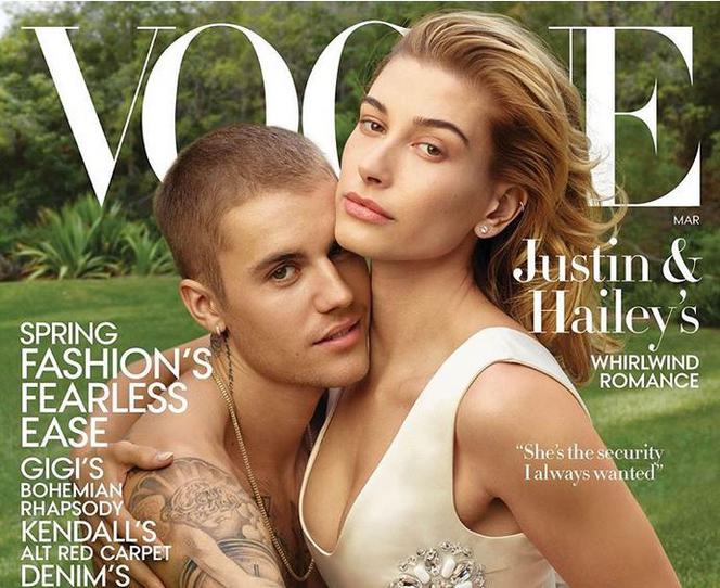 Justin Bieber i Hailey Bieber na okładce Vogue