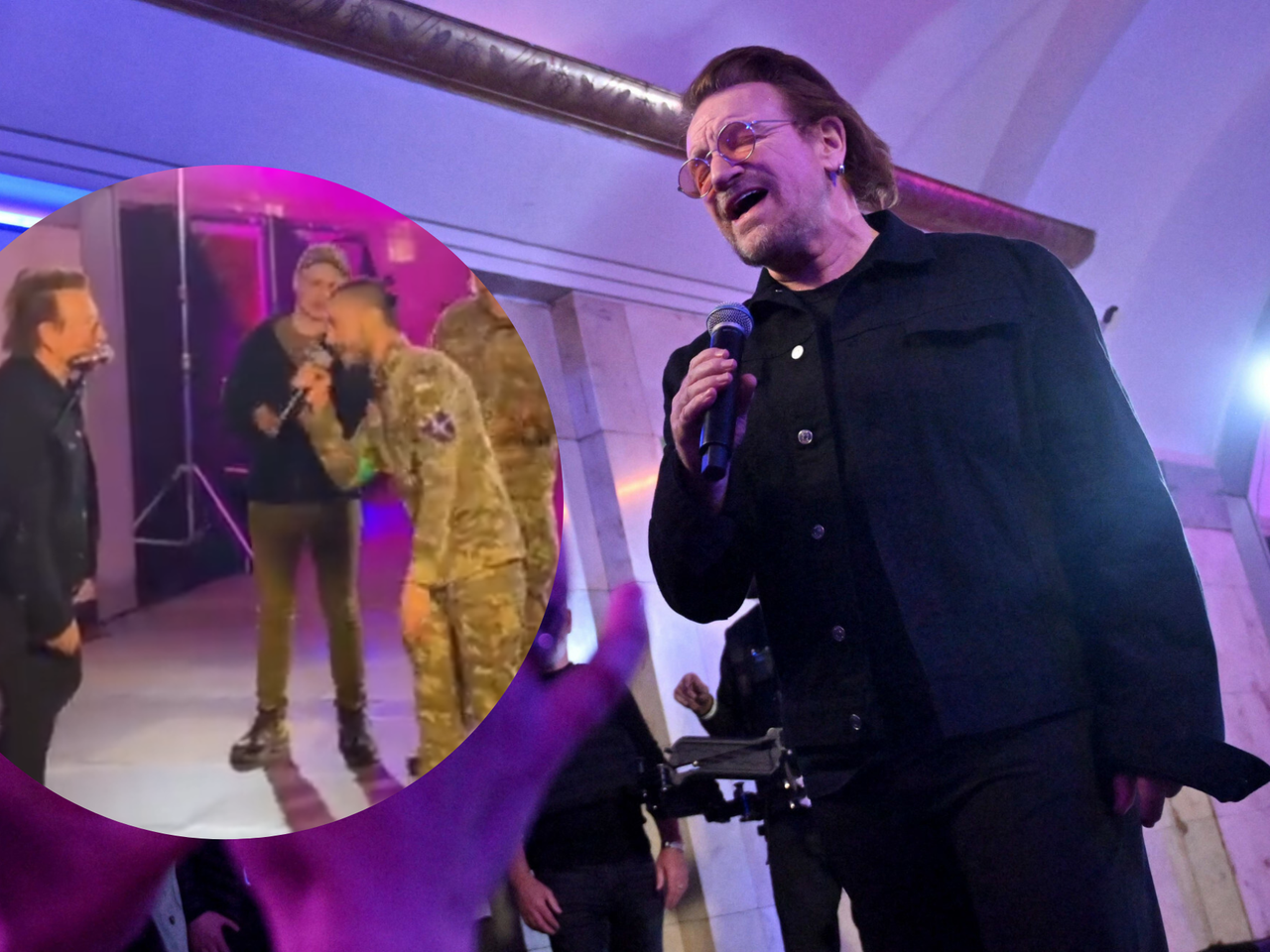 Bono z U2 zaśpiewał w kijowskim schronie. Żołnierze nagle przejęli mikrofon [WIDEO]