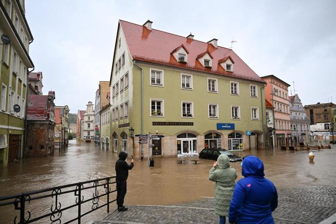 Kłodzko. Zalane centrum miasta