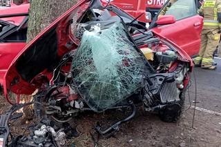 Wypadek z jak z koszmaru pod Człuchowem! 39-latek zginął w zmasakrowanym audi [ZDJĘCIA]