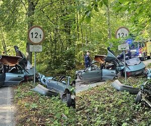 27-latek zginął na miejscu. Auto dosłownie rozerwane!